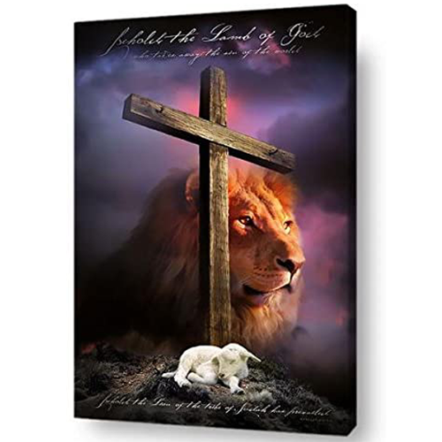 Behold The Lamb of God - Christian Wall Art Canvas Print - Ready to Hang, No Framing Needed - Religious Home Decor Gift
